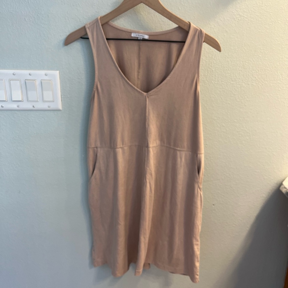 Z Supply Sleeveless V-Neck Mini Dress in Beige